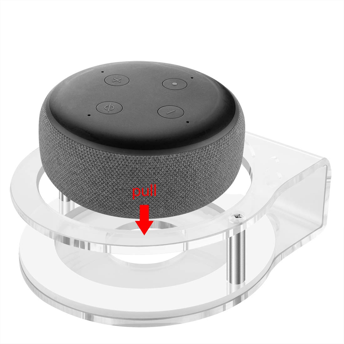 Geekria Acrylic Wall Mount Compatible With Echo Dot (3Rd Gen) Smart Speaker With An Led Clock And Alexa, Speaker Stand Stable Gu