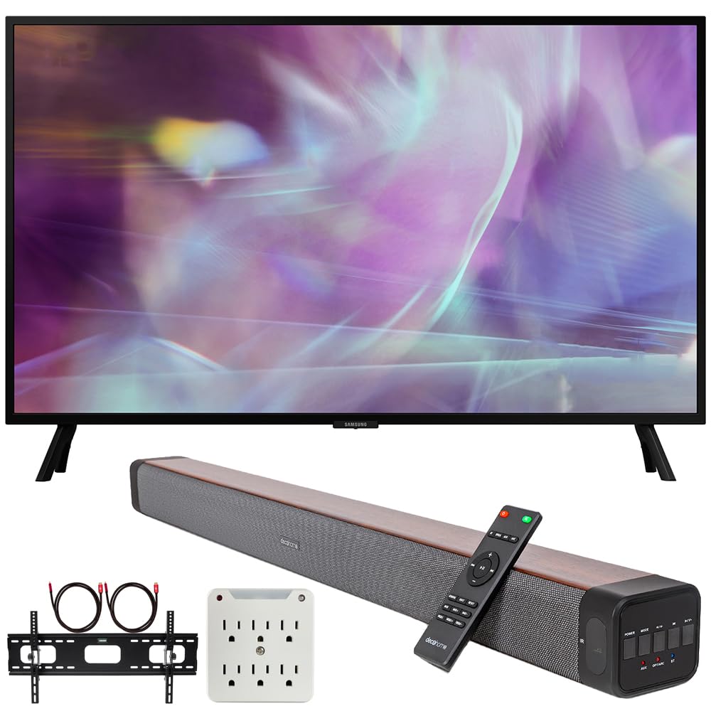 Samsung Qn85Q60D 85 Inch Qled 4K Smart Tv (2024) Bundle With Premium Deco Gear 60W 2.0 Ch Soundbar + Deco Mount 37'' 100'' Tv Wa