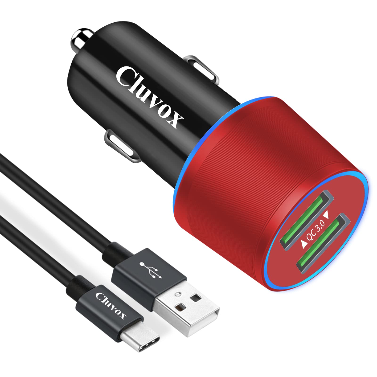 Rapid Usb C Car Charger, Compatible For Samsung Galaxy S23/S22/S21/Note 20/Ultra/10/Plus/9/8/S20/S10+/S10E/S9/S8/A50/A70, Quick