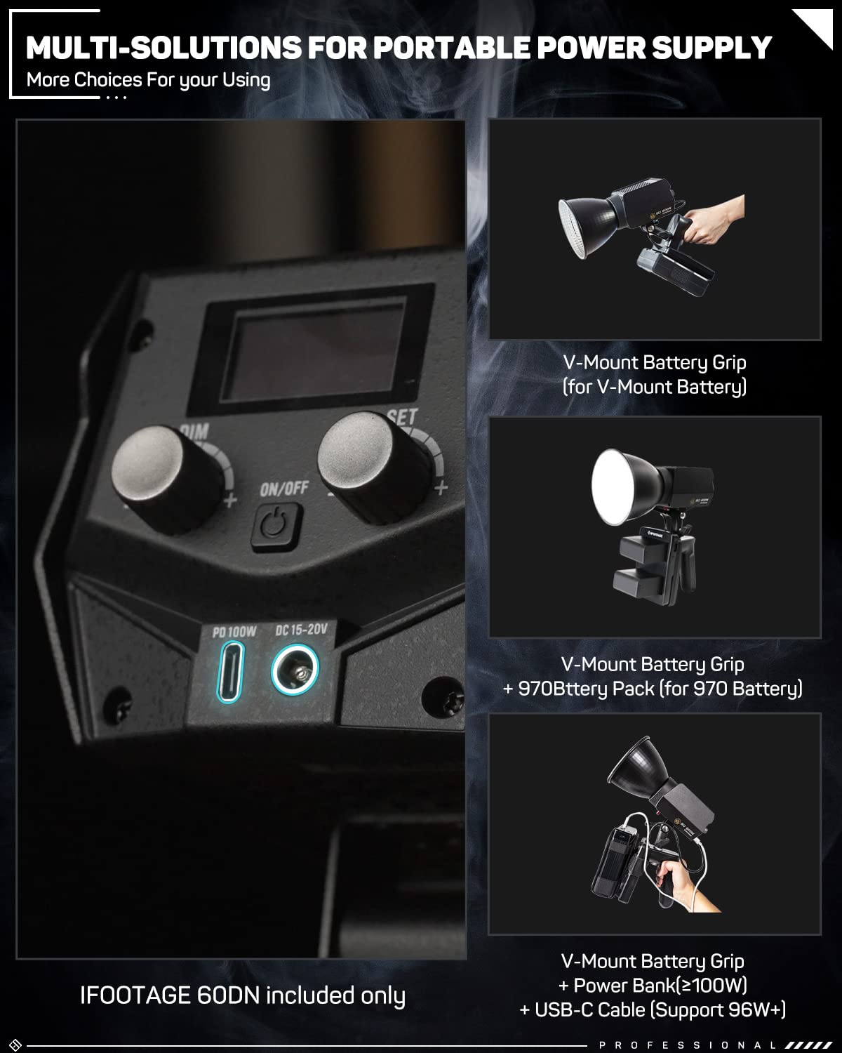 Ifootage Cob Video Light Sl1 60Dn, Cri 98/Tlci 99/12200 Lm, 70W Cob Continuous Video Light With 5600K Daylight, Blueteeth App Co