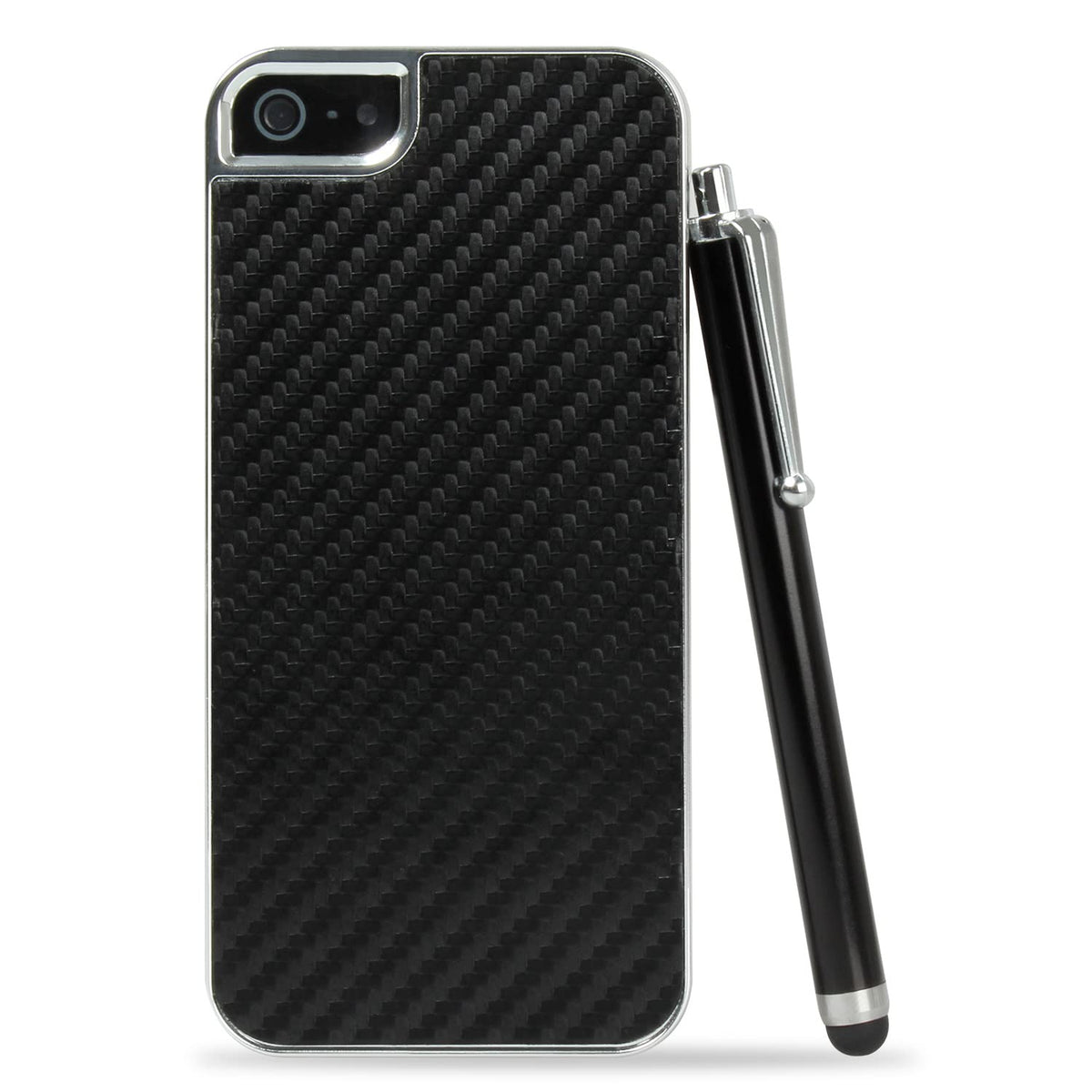 Deluxe Black Carbon Fiber Clip On Hard Back Case Cover For New iPhone 5