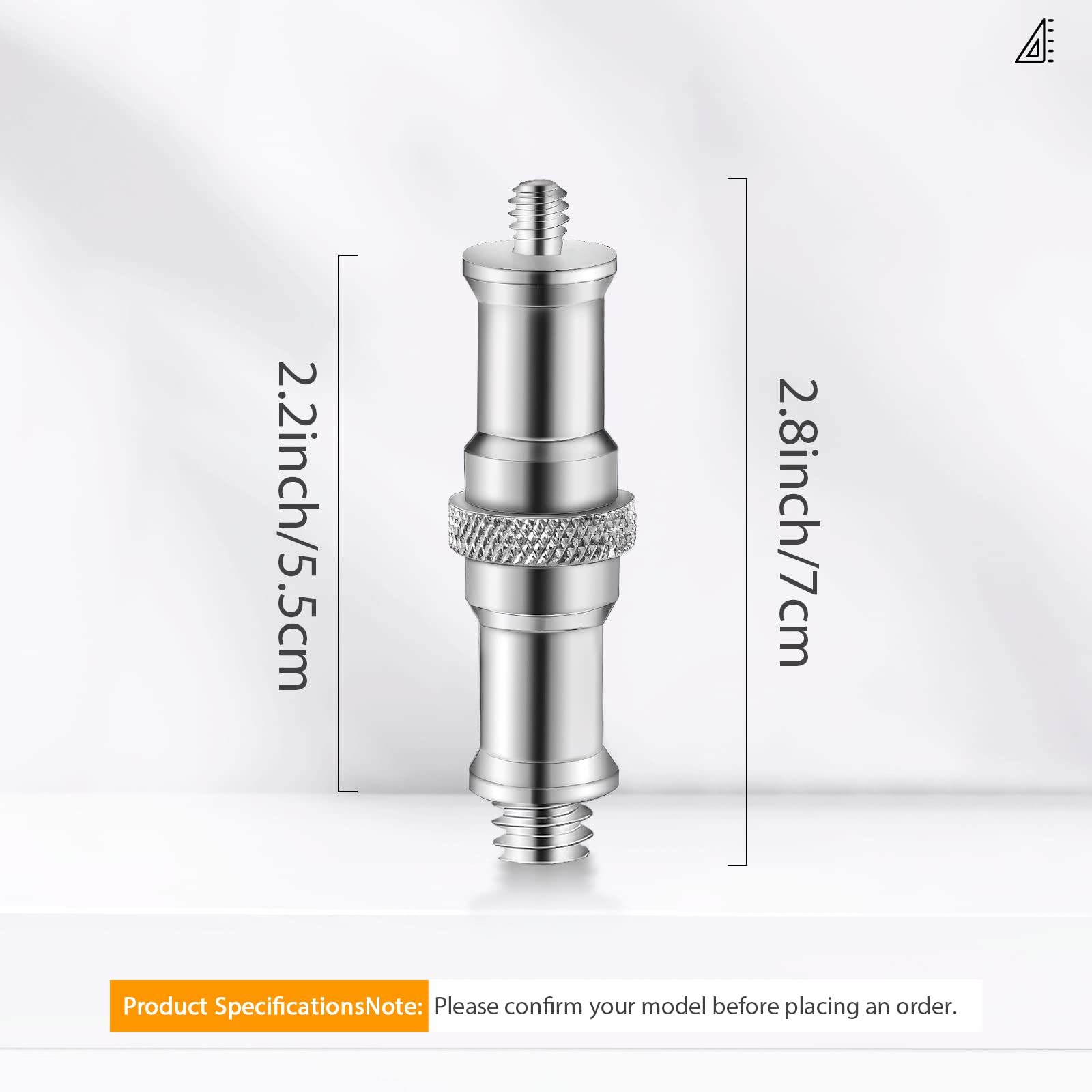 3 Pieces Standard 1/4 To 3/8 Inch Metal Male Convertor Threaded Screw Adapter Spigot Stud For Studio Light Stand, Hotshoe/Coldshoe Adapter, Ball Head, Wireless Flash Receiver, Trigger