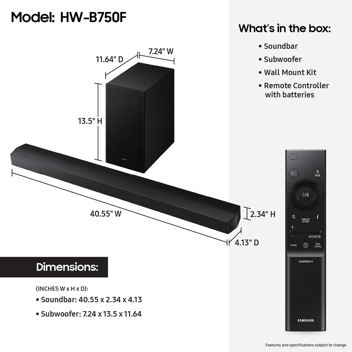 SAMSUNG B Series Soundbar HW B750F 5 1 Ch Subwoofer 2025 Model Voice samsung-b-series-soundbar-hw-b750f-5-1-ch-subwoofer-2025-model-voice
