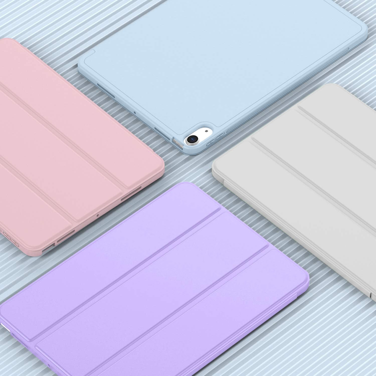 Imieet Ipad Air 11 Inch Case 2024 (6Th Generation), Ipad Air 5Th Generation Case 2022/4Th Generation Case 2020 10.9 Inch With Pencil Holder, Trifold Stand Smart Case (Clove Purple)