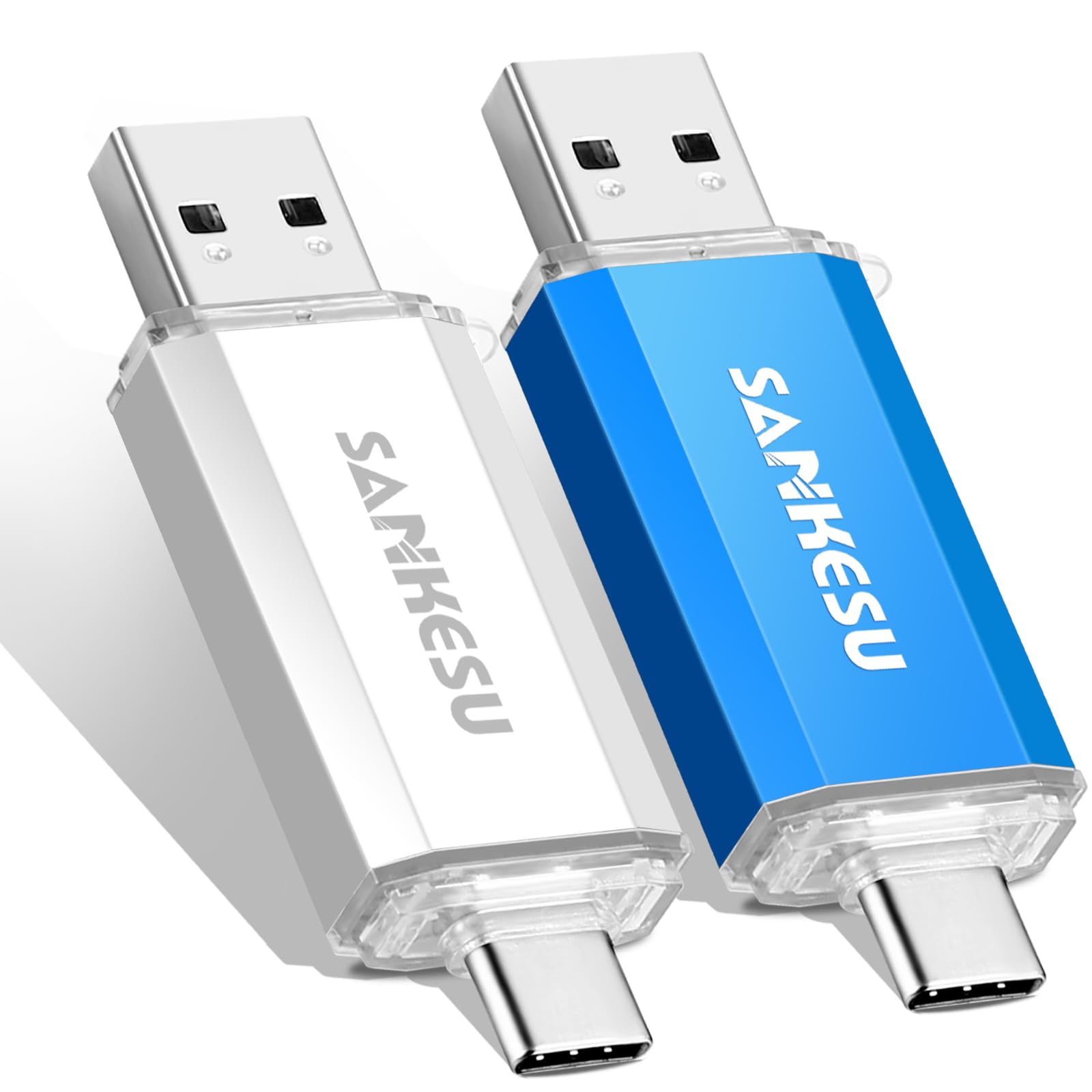 Sankesu 2 Pack 128Gb Usb C Drive Usb 3.1 C Flash Drive With Type A & Type C Port, Otg Thumb Drive, Dual Memory Stick Compatible