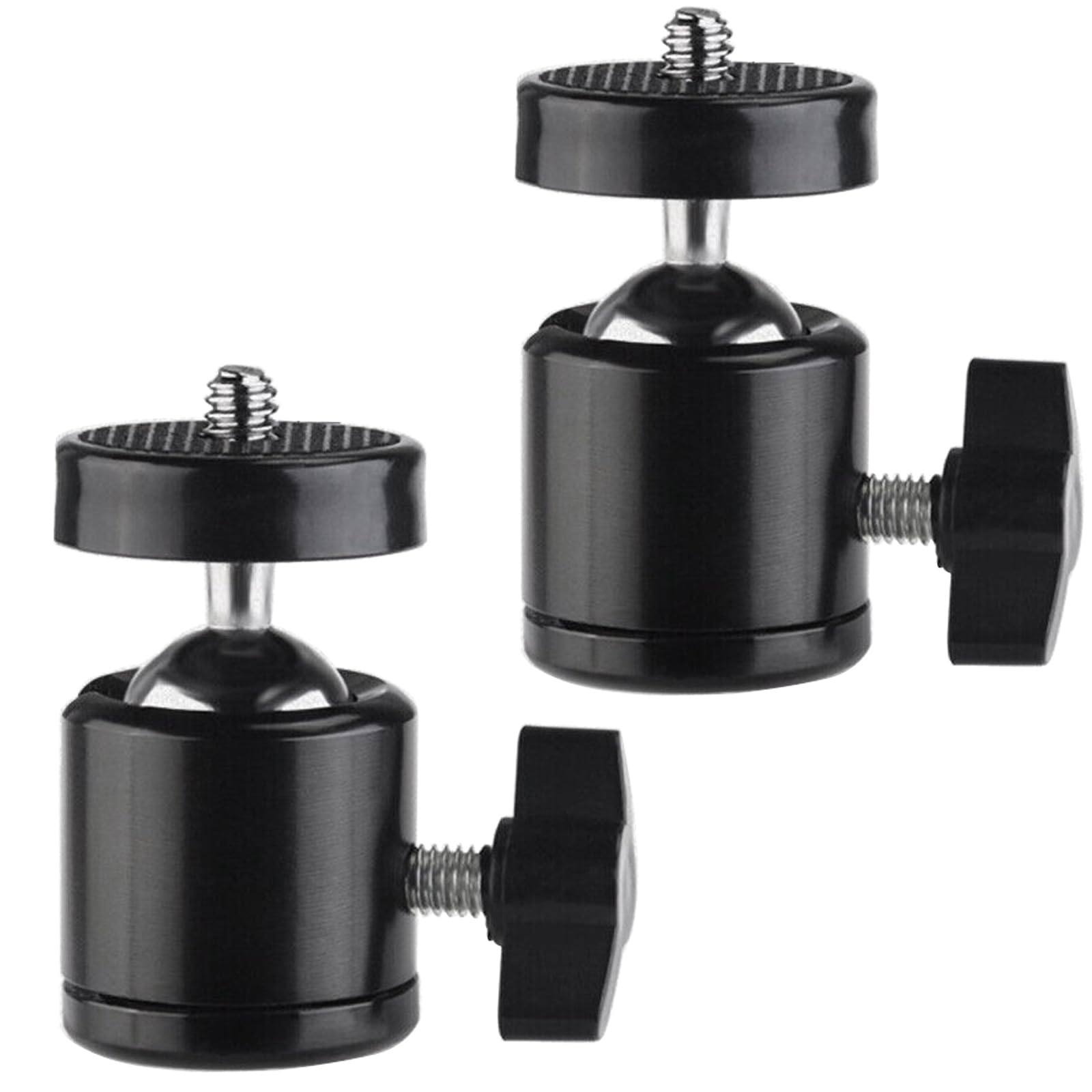 2 Pcs 360 Rotating Swivel Mini Ball Head Ballhead with 1/4 Screw, Mount Bracket Holder Tripod, Aluminium Alloy 2.5oz Light Weigh