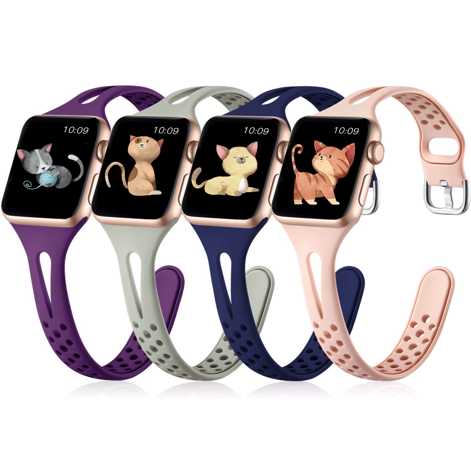 Getino Compatible With Apple Watch Bands 45Mm 44Mm 42Mm 49Mm Women Men, Breathable Slim Narrow Sport, Band For Iwatch Ultra & Iw