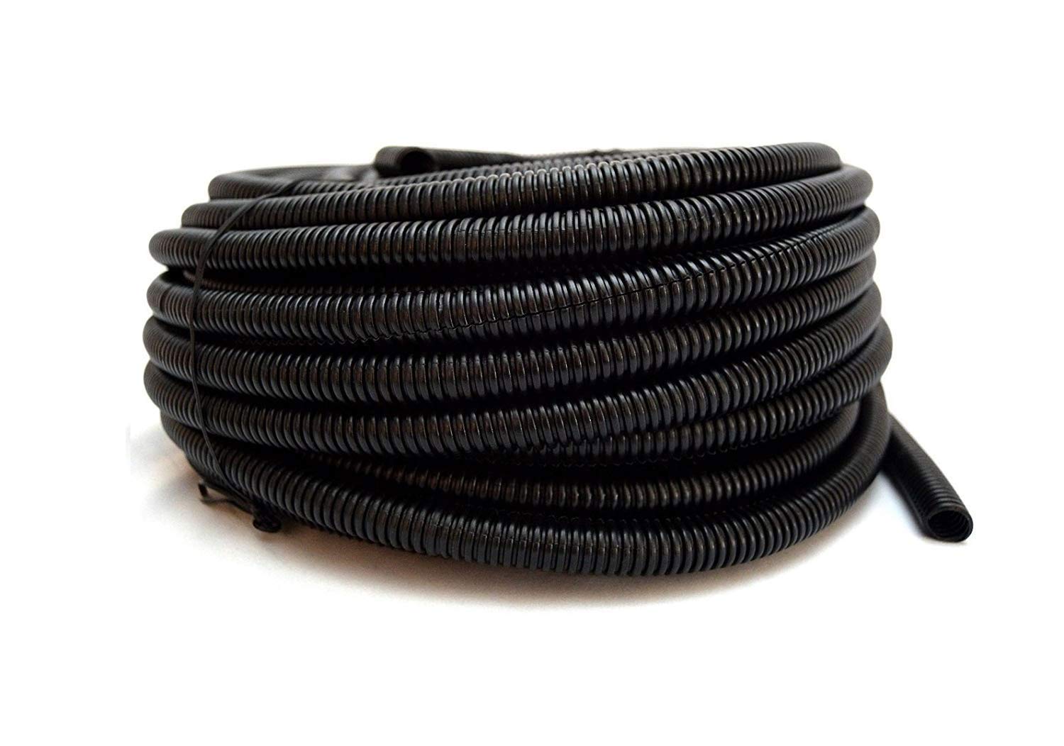 American Terminal Wire Loom Black 100' Feet 3/8' Split Tubing Hose Cover Auto Home Marine