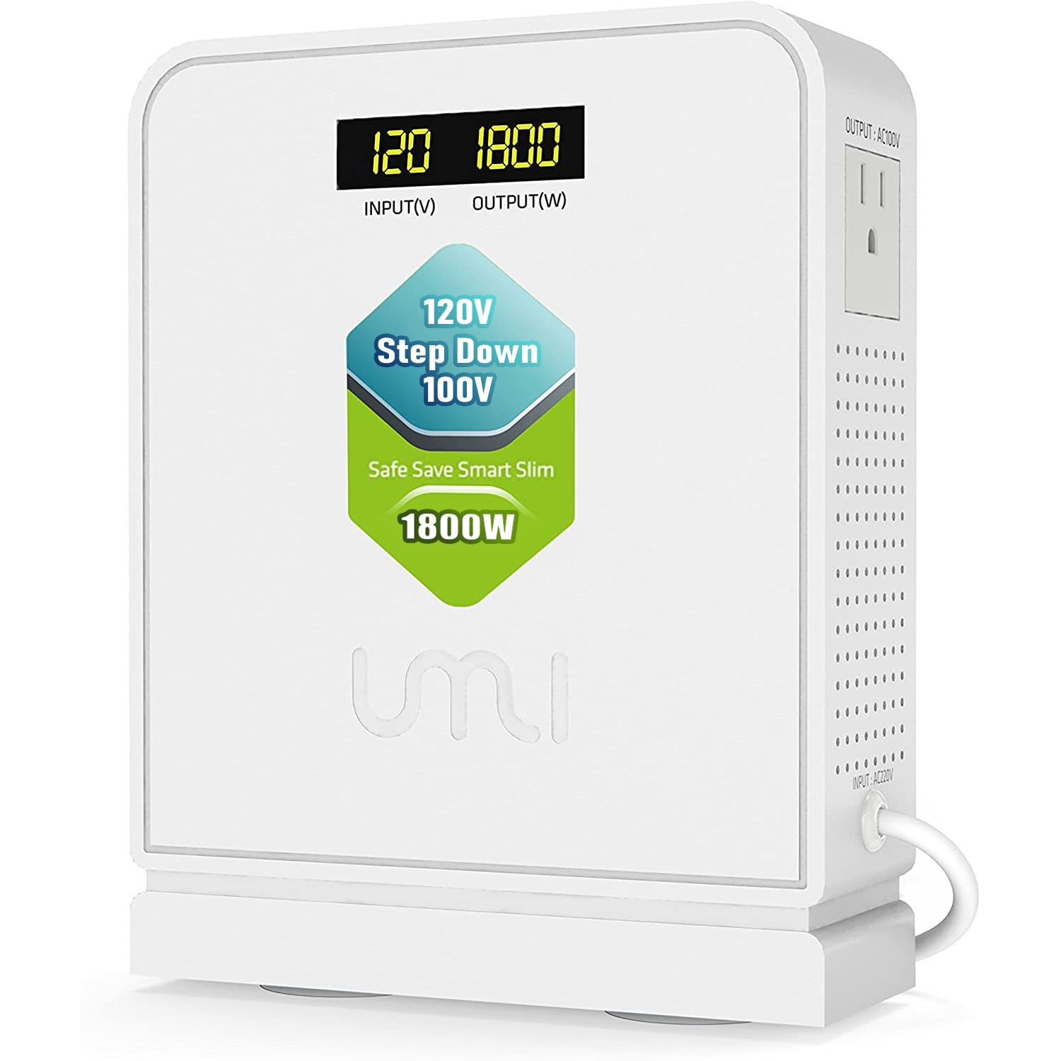 Umi 1800 Watt Voltage Converter Transformer   Heavy Duty Step Down Ac 120V To 100V Power Converter   For Japan Appliances Use In