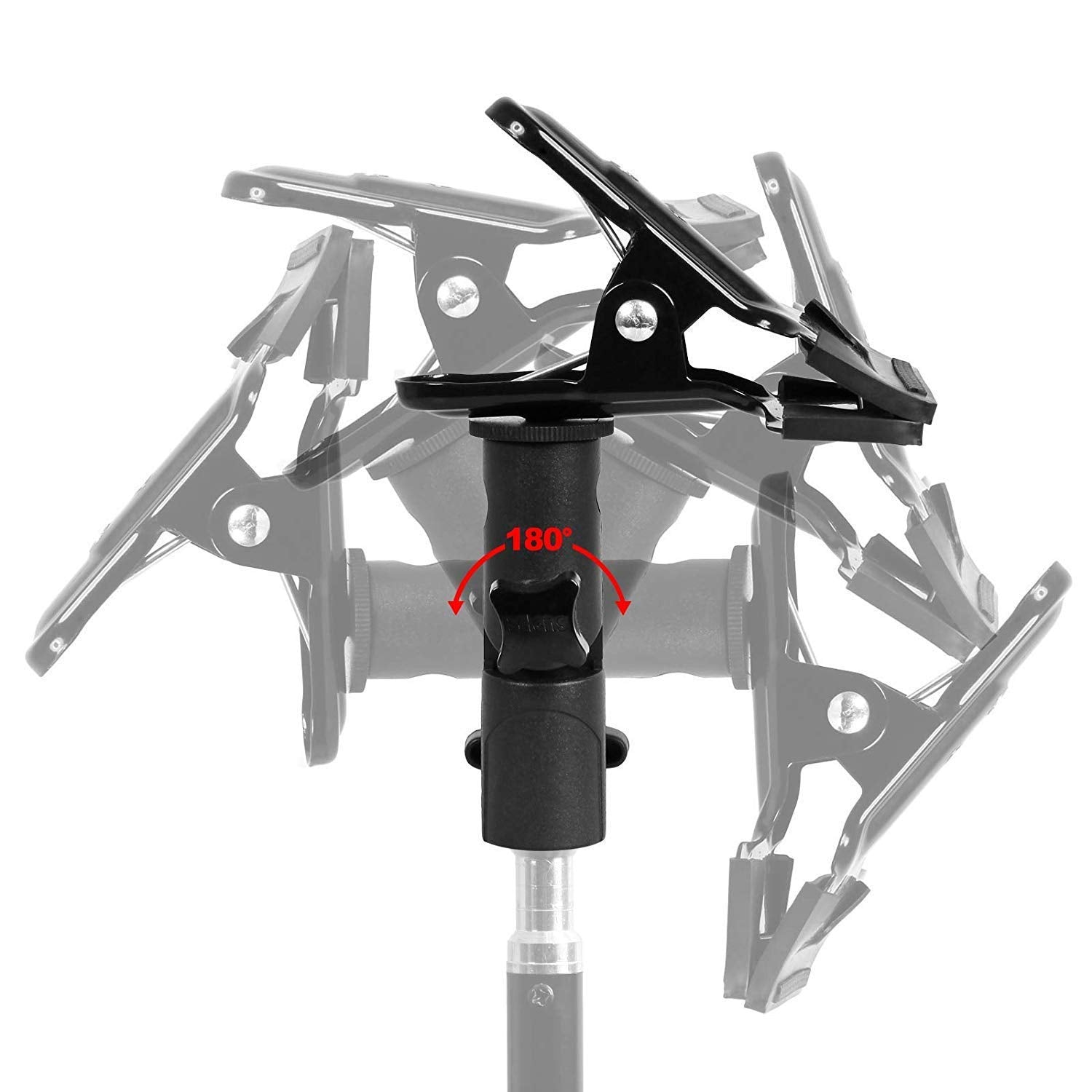 Selens 2 Packs Photography Reflector Clamp Holder Speedlite Hot Shoe Bracket With 1/4'' & 3/8'' Screw Mount With Photo Studio Light Stand, Lighting Umbrella Reflector