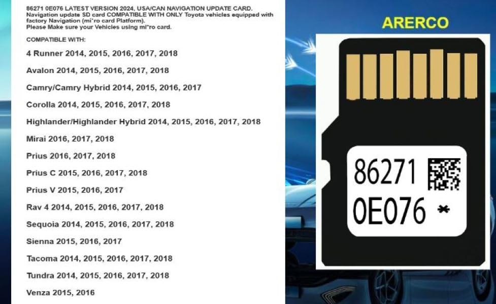 2024 Latest Version 86271 0E076 Navigation Update Sd Card Fits Only Toyota. Usa/Can