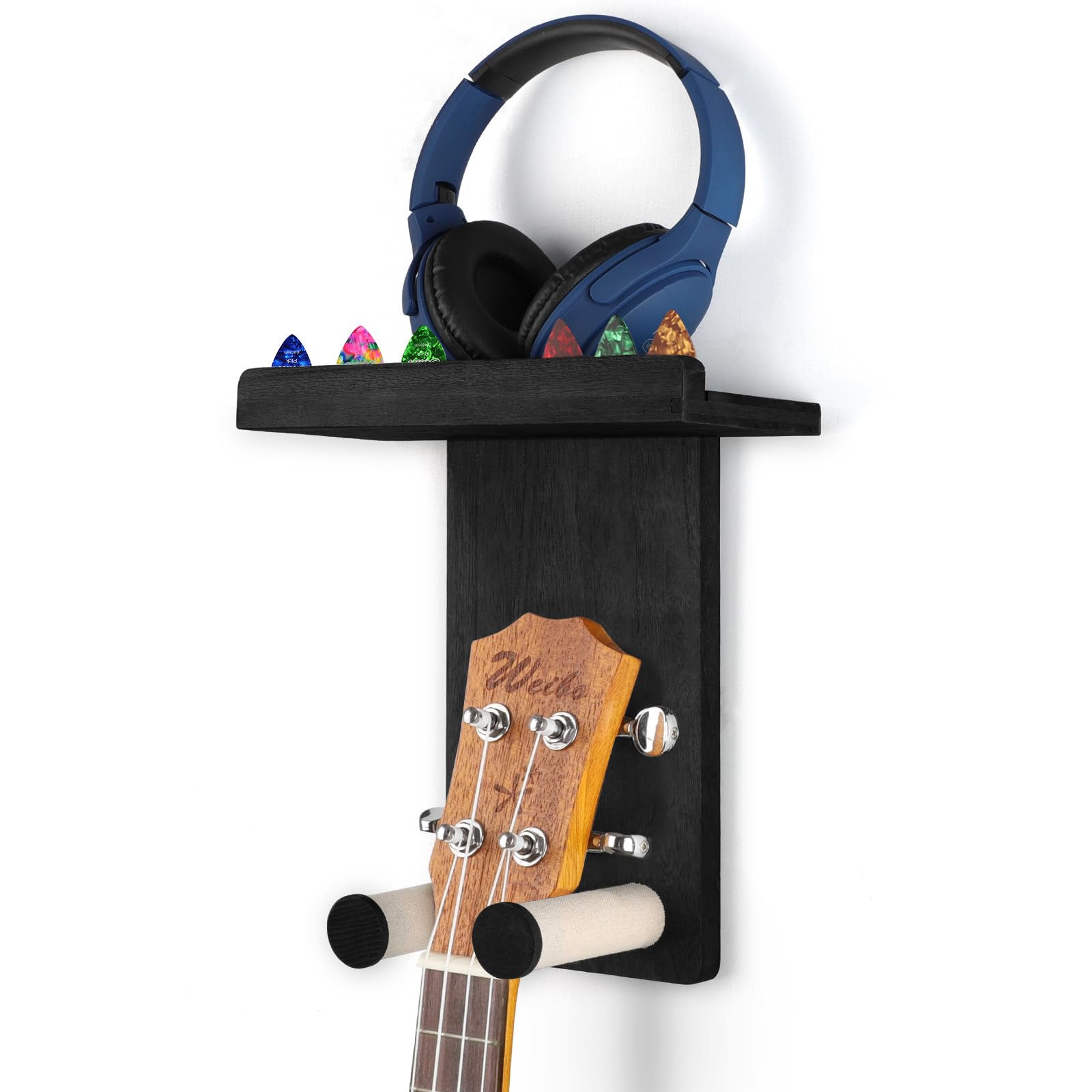 Keebofly Guitar Wall Mount Guitar Wall Hangers,Single Pack,Guitar Stand Wall With Pick Holder Guitar Rack For Acoustic Or Electr