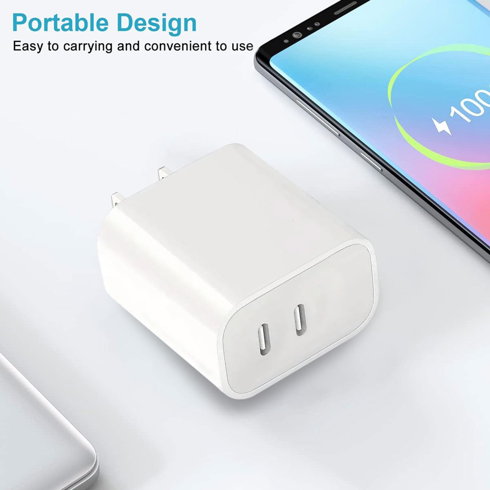 2 Pack Usb C Charger Block,Dual Port Usb C Fast Charging Block,Wall Charger For Iphone 16/16 Plus/16 Pro/16 Pro Max/Iphone 15/15