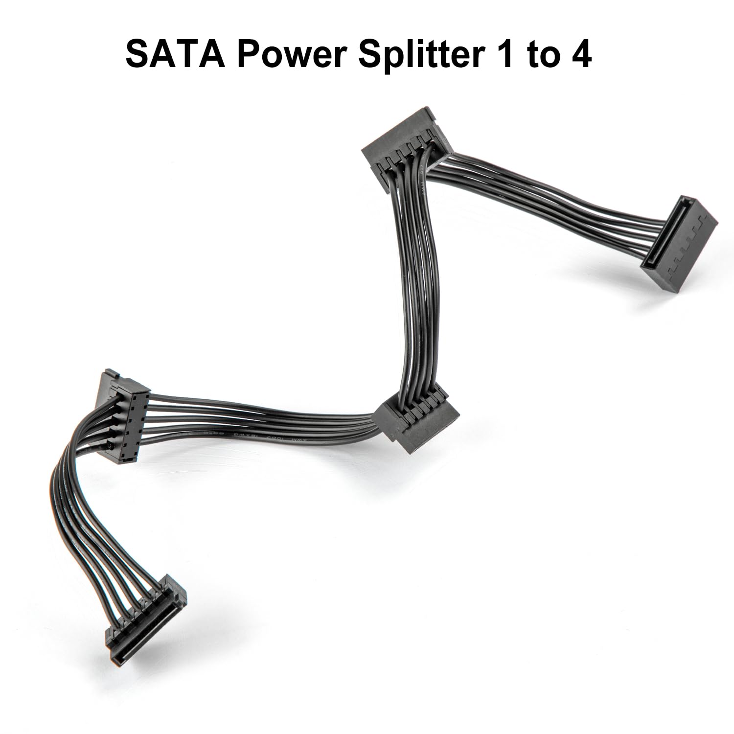 Joyjom Sata Power Splitter Cable: 15 Pin Sata To 4 Sata 4X Serial Ata Power Adapter Splitter Cable For Hdd Ssd Optical Drives Sa