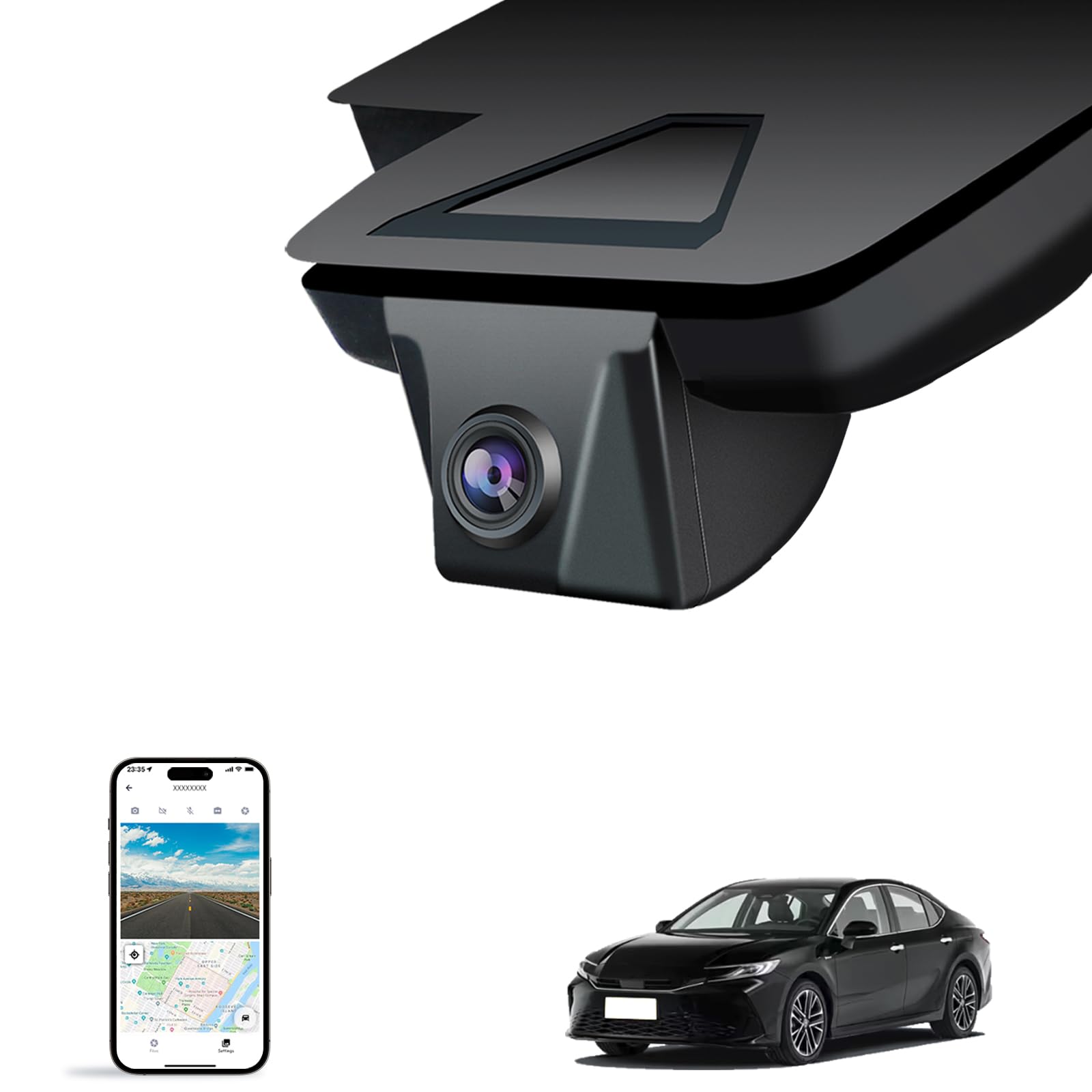 Fuvymyt Front 4K Dash Cam For Toyota Camry 2025,Hybrid Le Se Xse Xle,Easy Installation,Oem-Style,Collision Detection,Loop Record