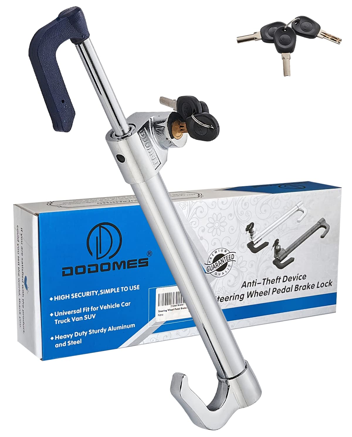 Steering Wheel Lock Anti Theft Car Device, Steering Wheel Pedal Brake Lock Retractable Double Hook Car Security Products Univers