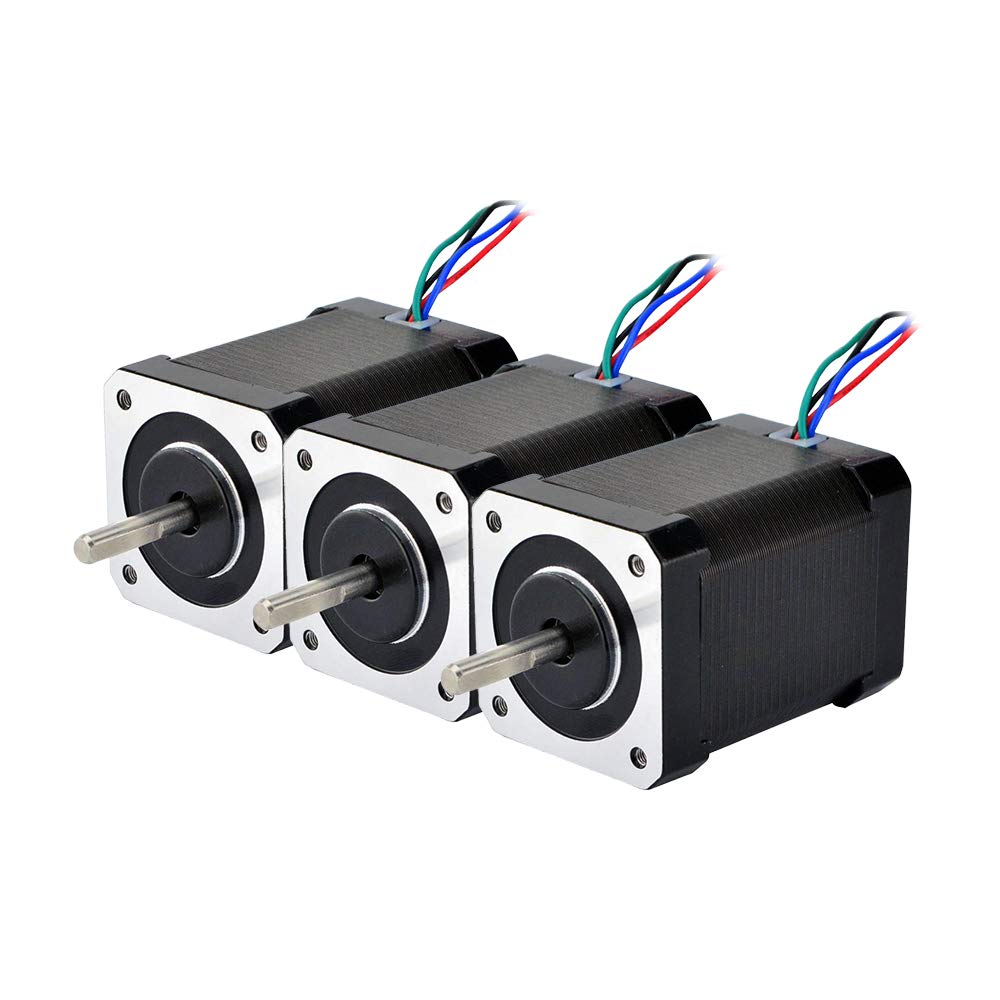 3Pcs Nema 17 Bipolar Stepper Motor Kit 92Oz.In 2.1A 4 Lead 60Mm Hobby Cnc