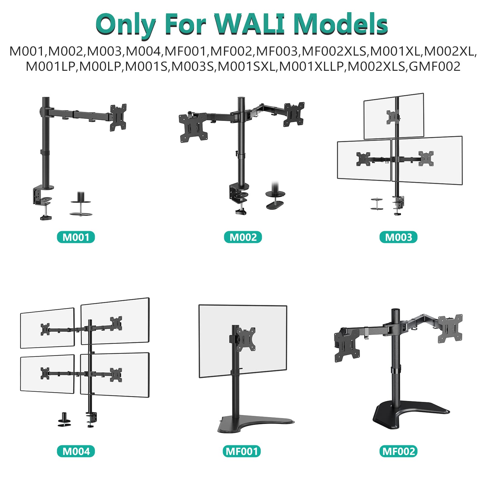 Wali Mounting Plate For Wali Monitor Mounting System, Mounting Holes 75 By 75 Mm And 100 By 100 Mm (Ves01), Black