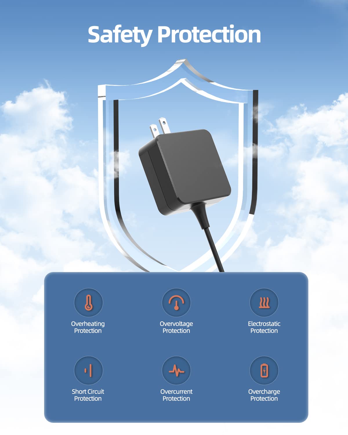 Chromebook Charger For Asus Chromebook, (Ul Safety Certified), Usb C, 45W