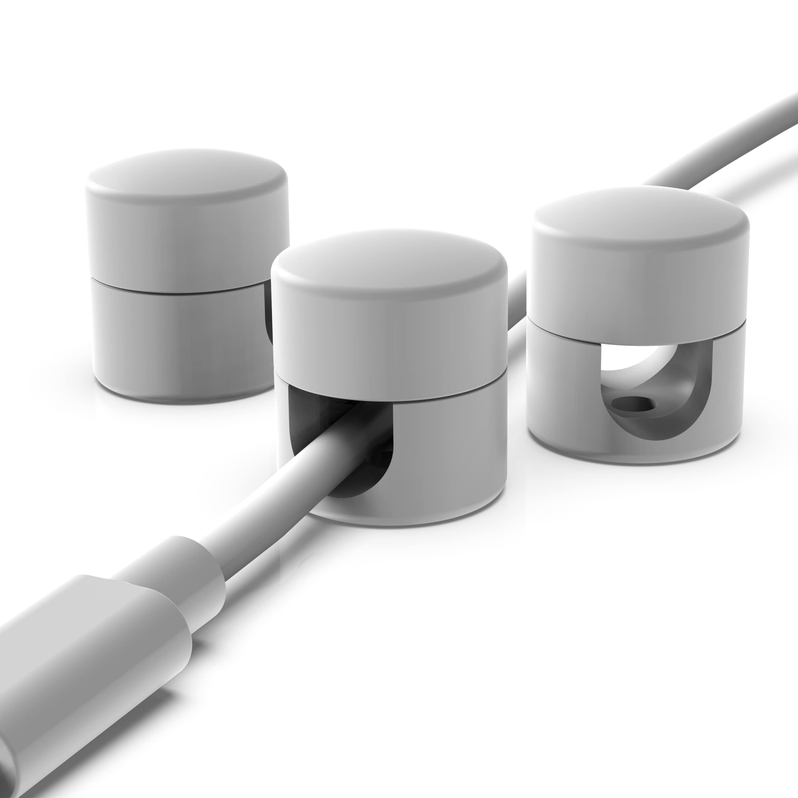 Iconit Cable Anchors For Desk Organization White | Premium Aluminum Cord Organizers | Charger + Cable Management Clips For Home