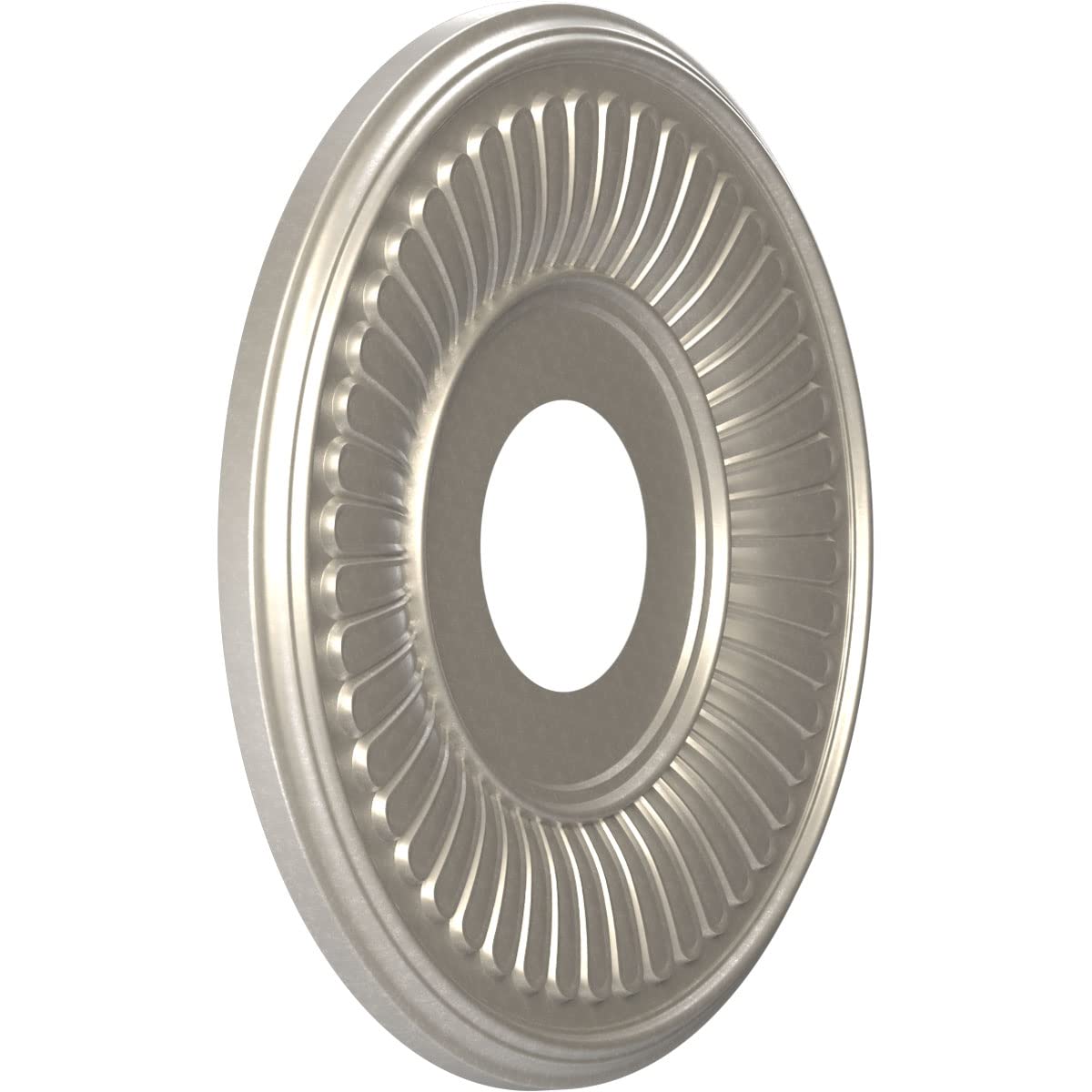 Ekena Millwork Cmp13Bebal Berkshire Thermoformed Pvc Ceiling Medallion (Fits Canopies Up To 5 3/4), 13Od X 3 1/2Id X 3/4P, Brigh