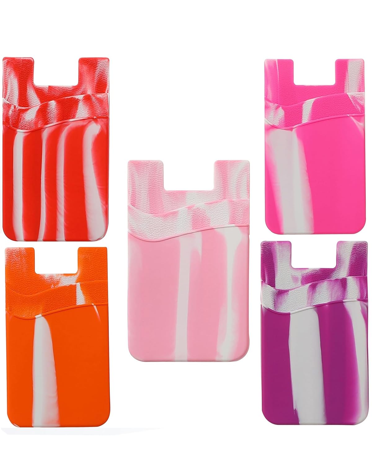 Biajiya Card Holder For Back Of Phone, Pouch Silicone Wallet Sleeve Pocket Stick On Id Credit Card For All Smartphones