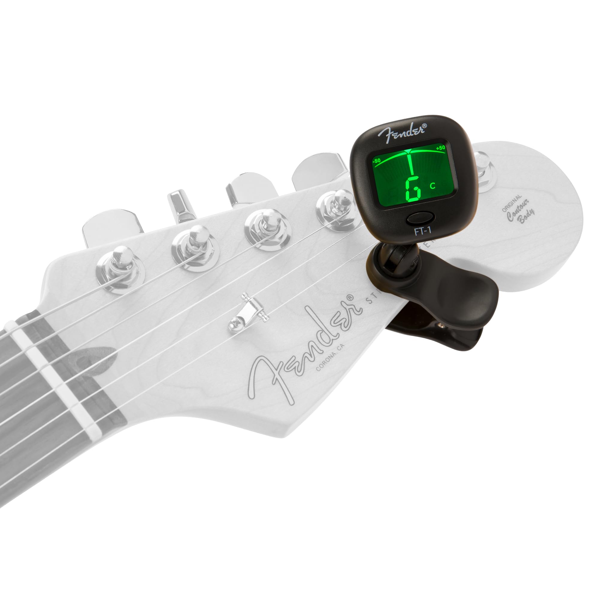 Fender Ft 1 Professional Guitar Tuner Clip On, With 1 Year Warranty, Full Range Chromatic Guitar Tuner With Dual Rotating Hinges