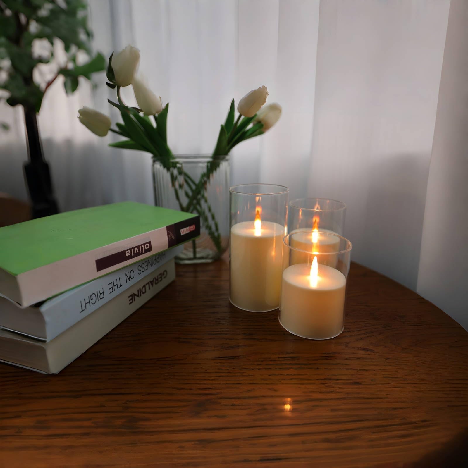 Upinmz Flickering Flameless Candles With Remote And Timer