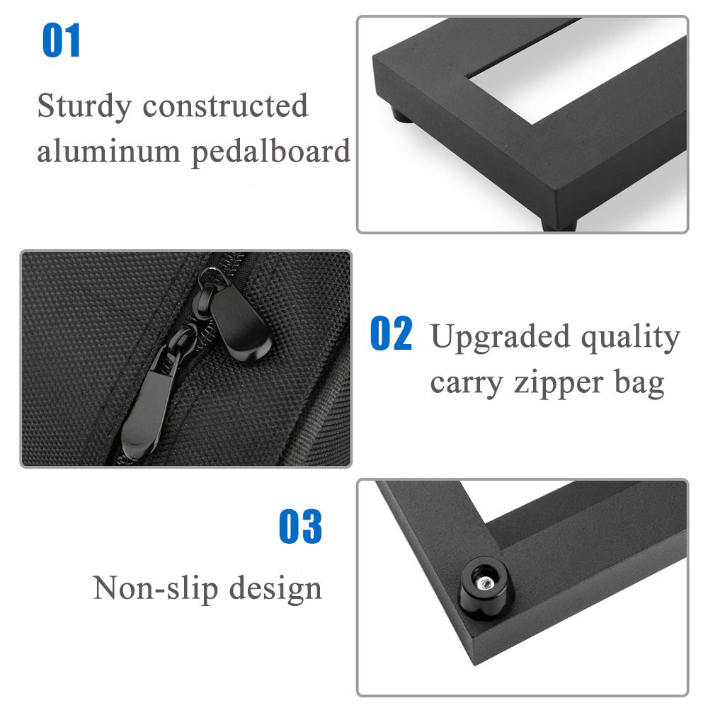 Pedal Board For Guitar Bass Effects Pedal Small Mini Pedalboard With Carry Bag, 2Pcs Pedal Board Tape 15 X 5 Inch