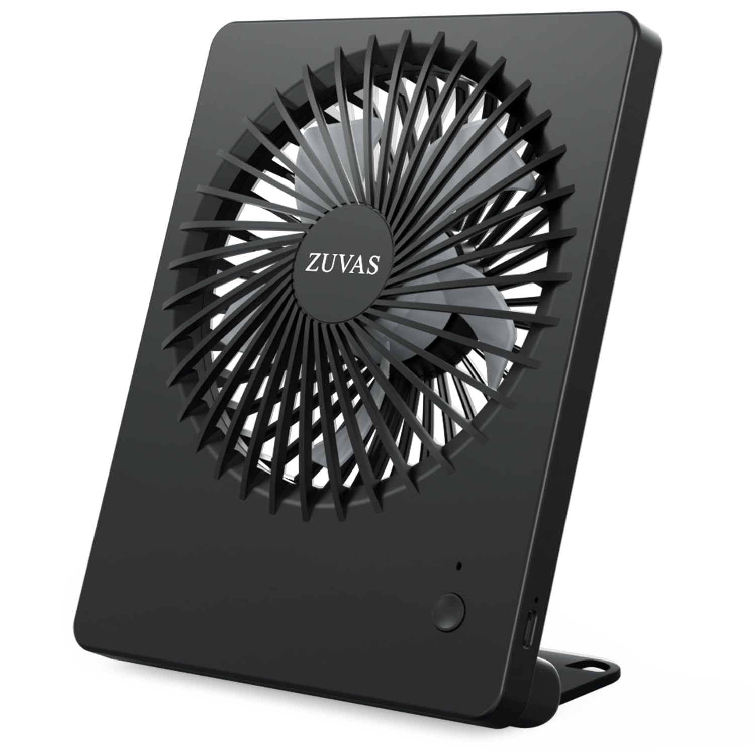 Zuvas Desk Fan Battery Operated, Rechargeable 180Tilt Folding Personal Ultra Quiet Small Portable Fan 3 Speed Adjustable Strong