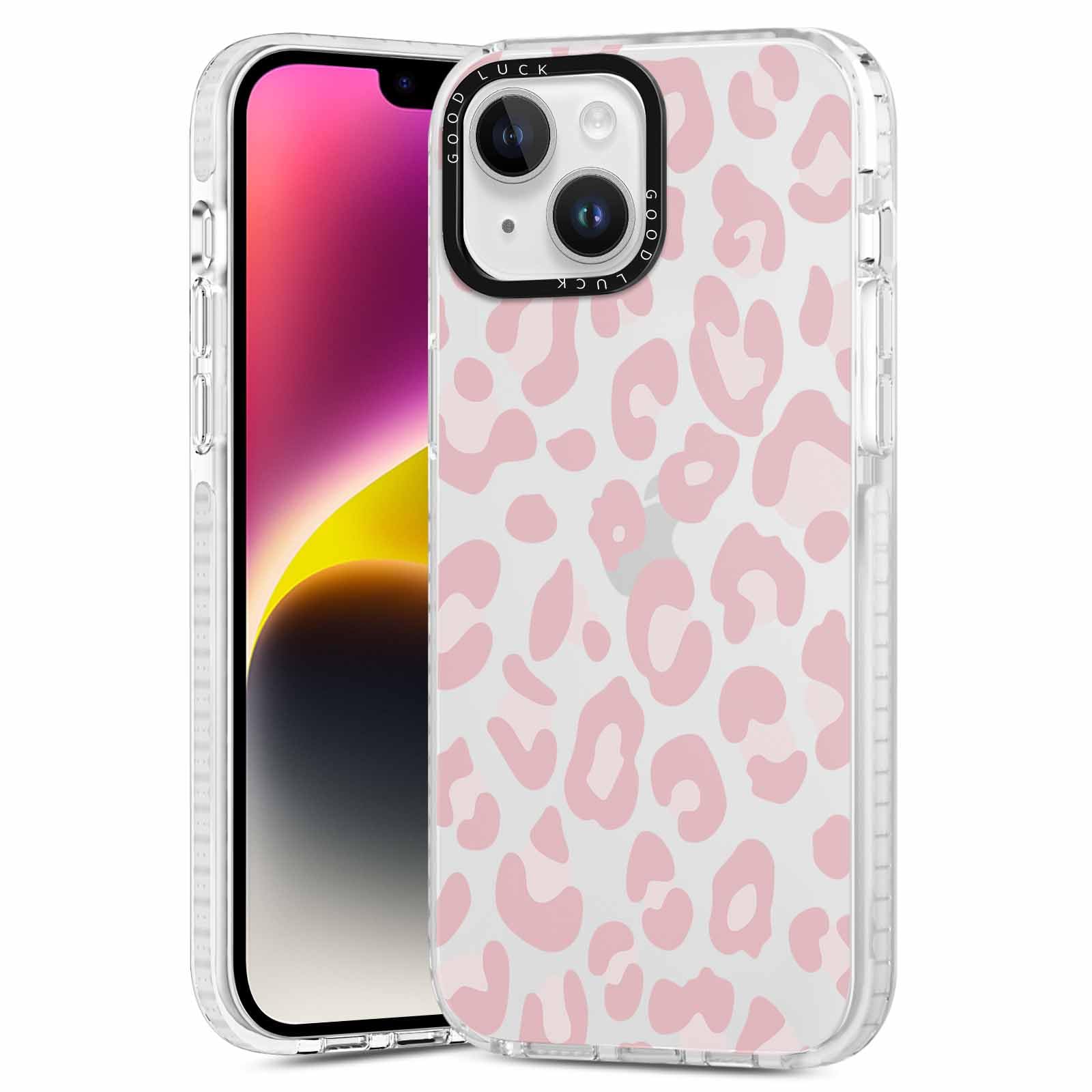 Rumdey 2 Pack Cute Clear Leopard Cases For Iphone 14 Plus 6.7'' Phone Case, Cheetah Print Design Cases Soft Silicone Slim Tpu Sh