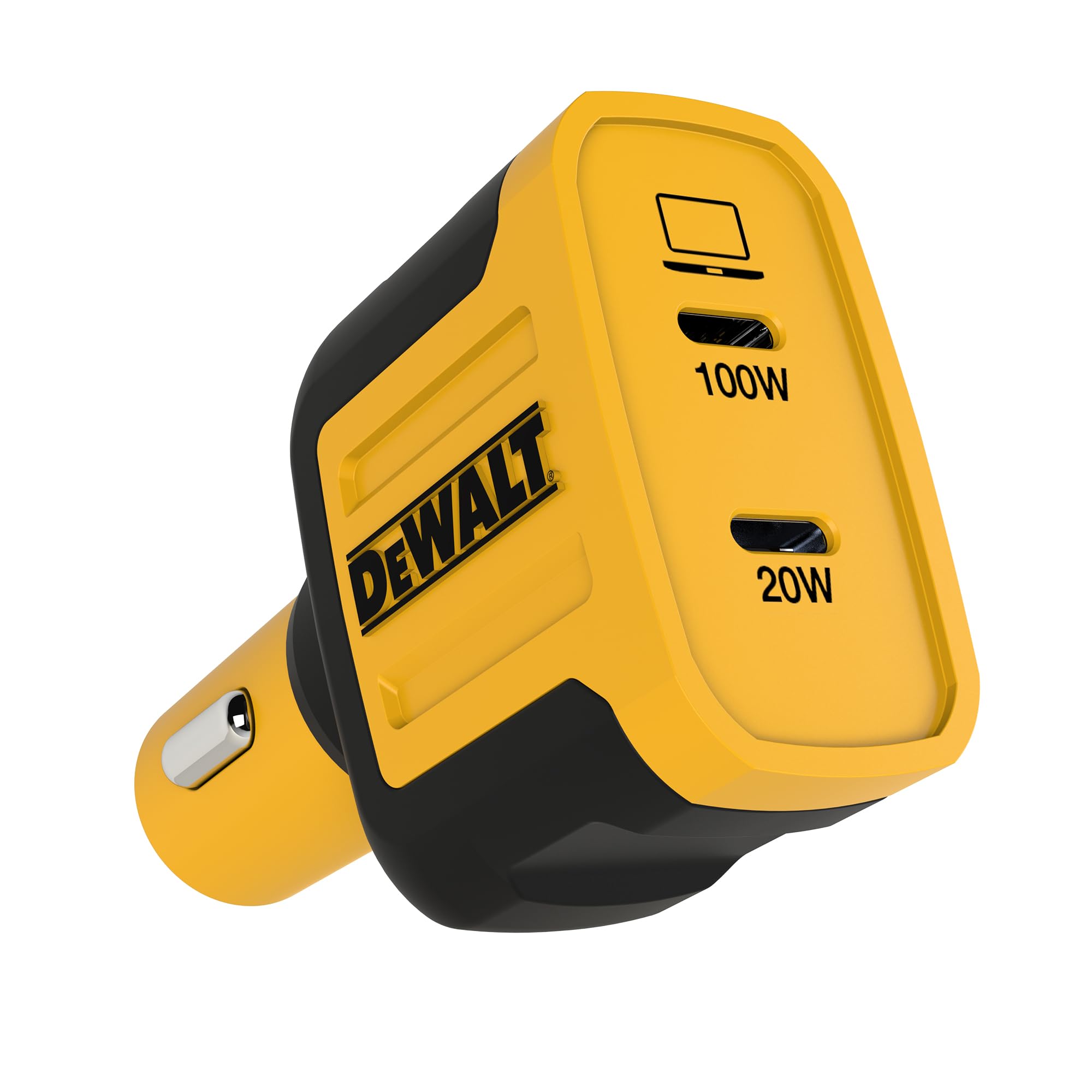 DEWALT USB C Car Charger, 120W 2-Port PD 3.0 Type C Adapter, PPS Fast Charging with Power Delivery for iPhone 16 15 14 13 12 11 