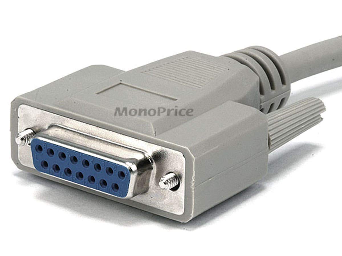 Monoprice 6Ft Db15 M/F 1:1 Molded Cable   Beige
