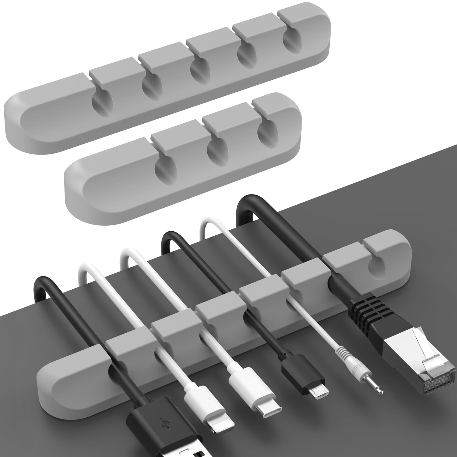 Ahastyle Cable Clips, 3 Pack Cord Holders Cable Organizer Self Adhesive Cord Keeper For Desktop Organizing Usb Cable/Nightstand