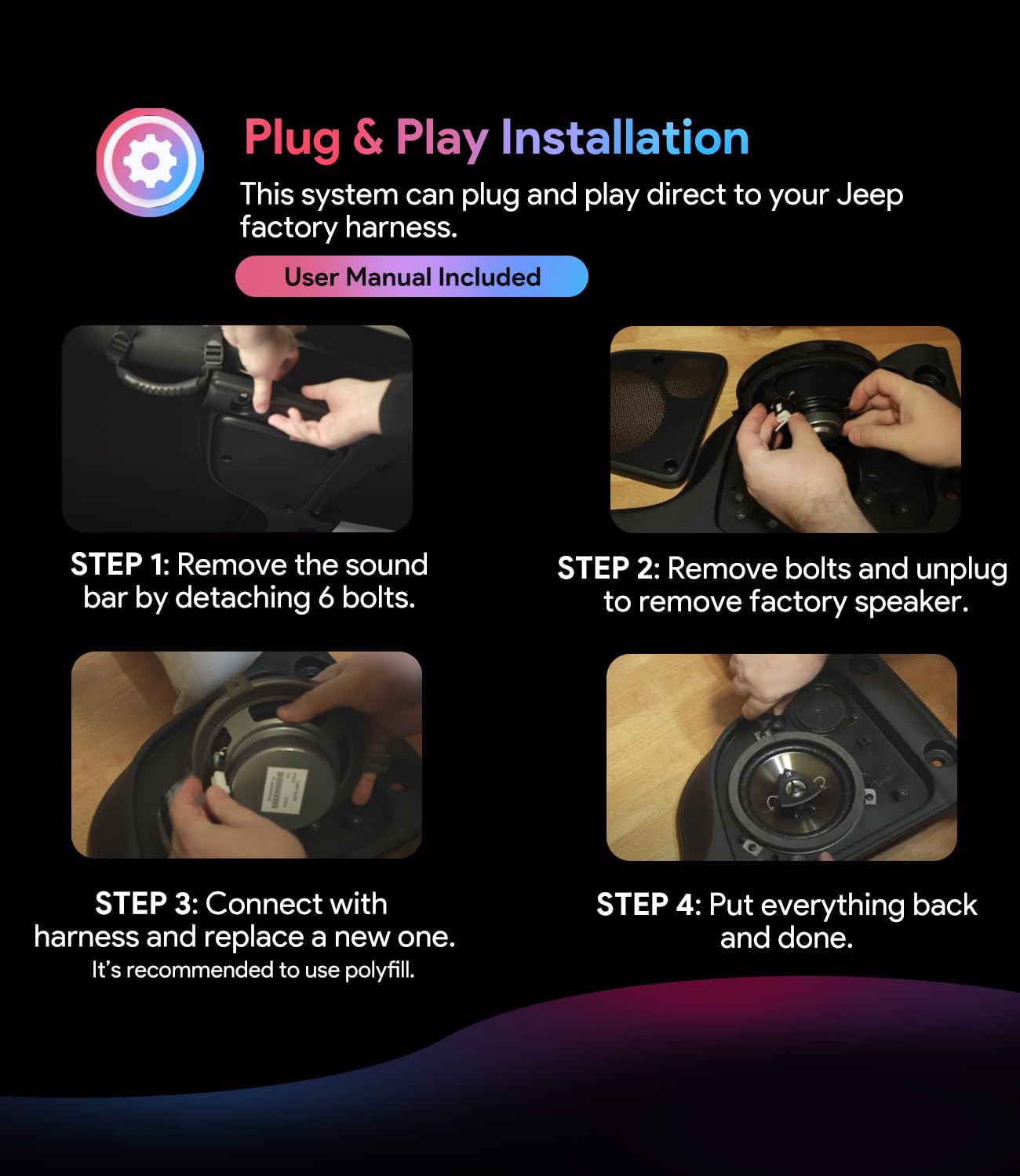 2 Pack Replace For Mopar Kicker Speaker Upgrade 2007 2018 Jeep Wrangler Jk Jku, 77Kick10