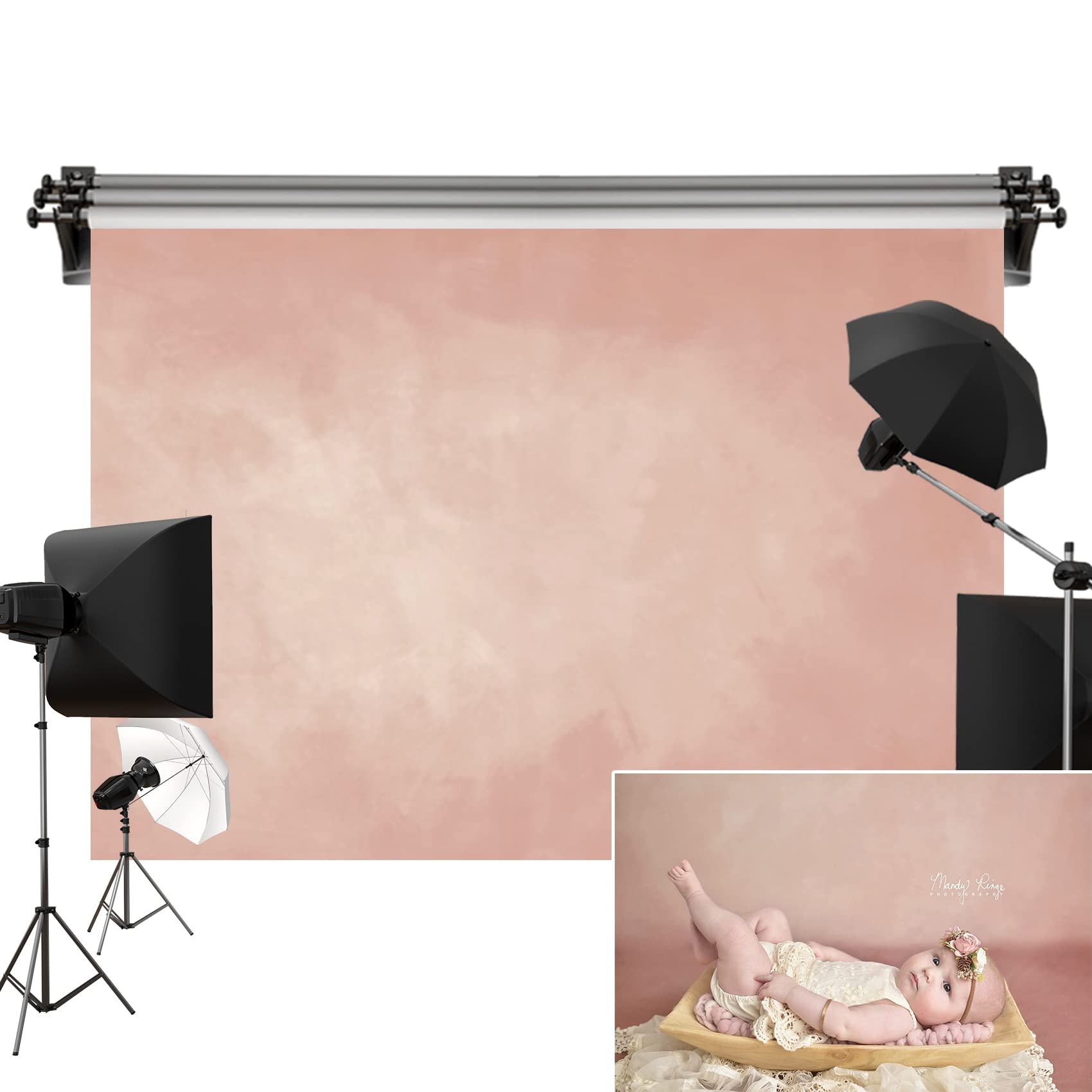 Kate 7X5Ft/2.2M(W) X1.5M(H) Pink Texture Backdrop For Photoshoot Seamless Portrait Headshot Background Photo Video Studio Props