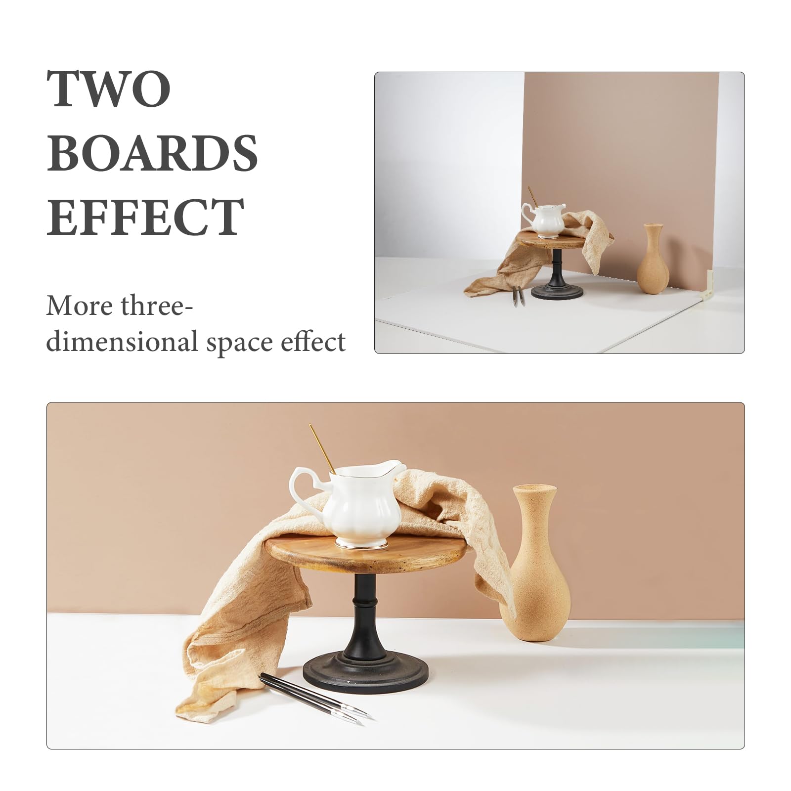 2 Sided 2 Pcs Morandi Photo Backdrop Boards, Flat Lay Food Photography Background, Durable Waterproof Product Photography, 24X24