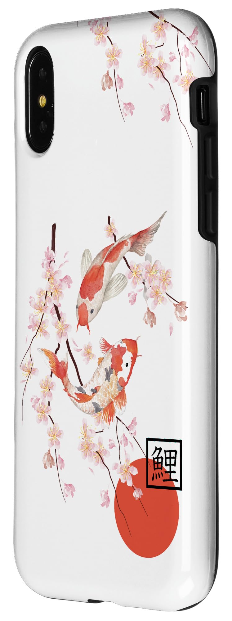 iPhone X/XS Phone Case Japanese Koi Fish Cherry Blossom Sakura Graphic Polycarbonate