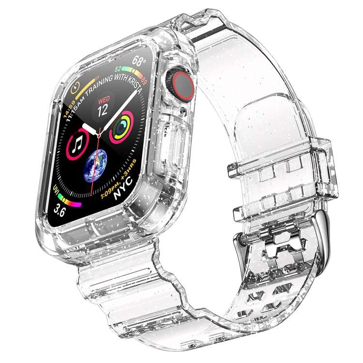 Notocity Clear Bands For Apple Watch 38Mm 40Mm 41Mm With Transparent Rugged Bumper Case Compatible With Series 9 8 7 Se 6 5 4 3