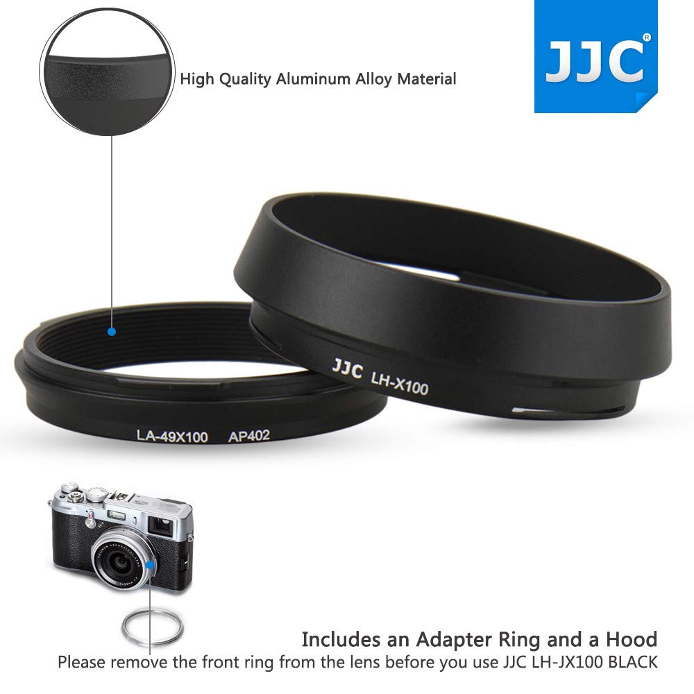 Jjc Metal Lens Hood Shade Protector With 49Mm Filter Adapter Ring For Fujifilm X100Vi X100V X100F X100T X100S X100 X70 Replaces