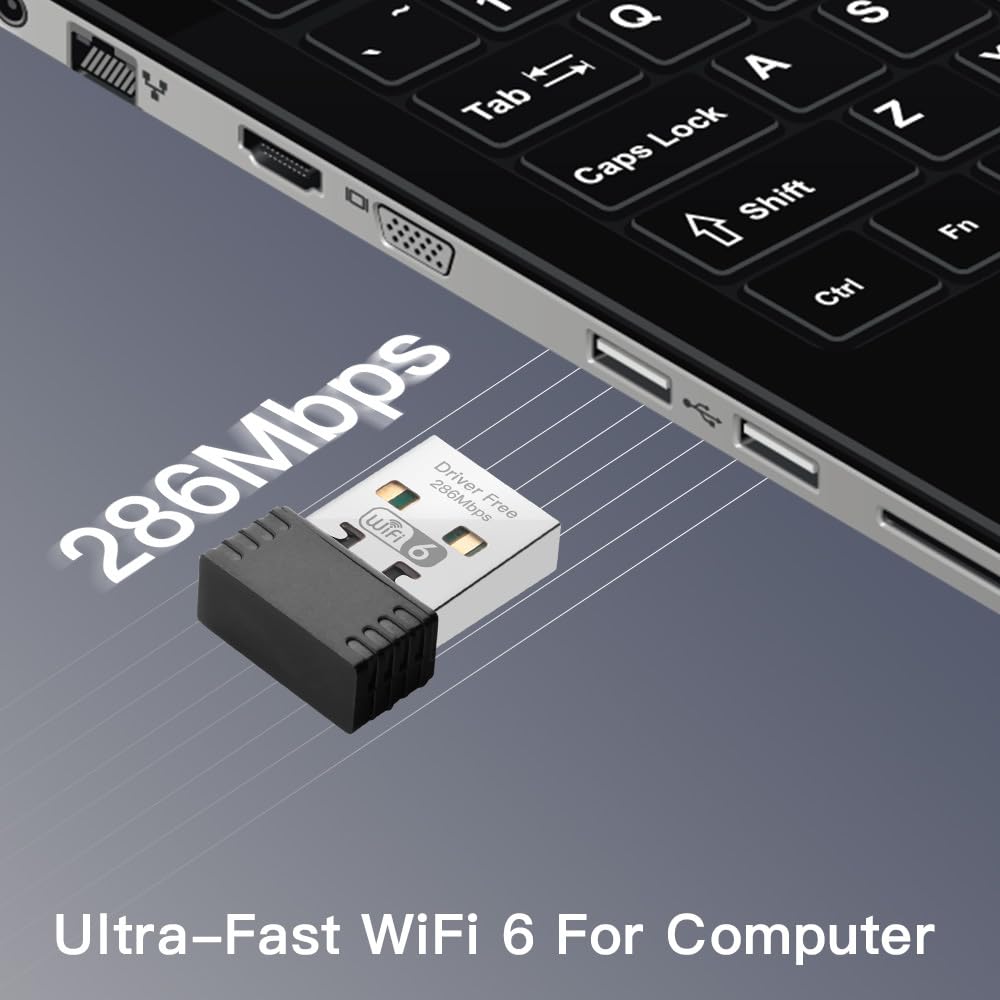 Ax300 Wifi 6 Mini Wifi Adapter,2.4Ghz Only,Driver Free Usb Wifi Dongle,Support Windows 7/8/10/11, Black, Wd Ax286