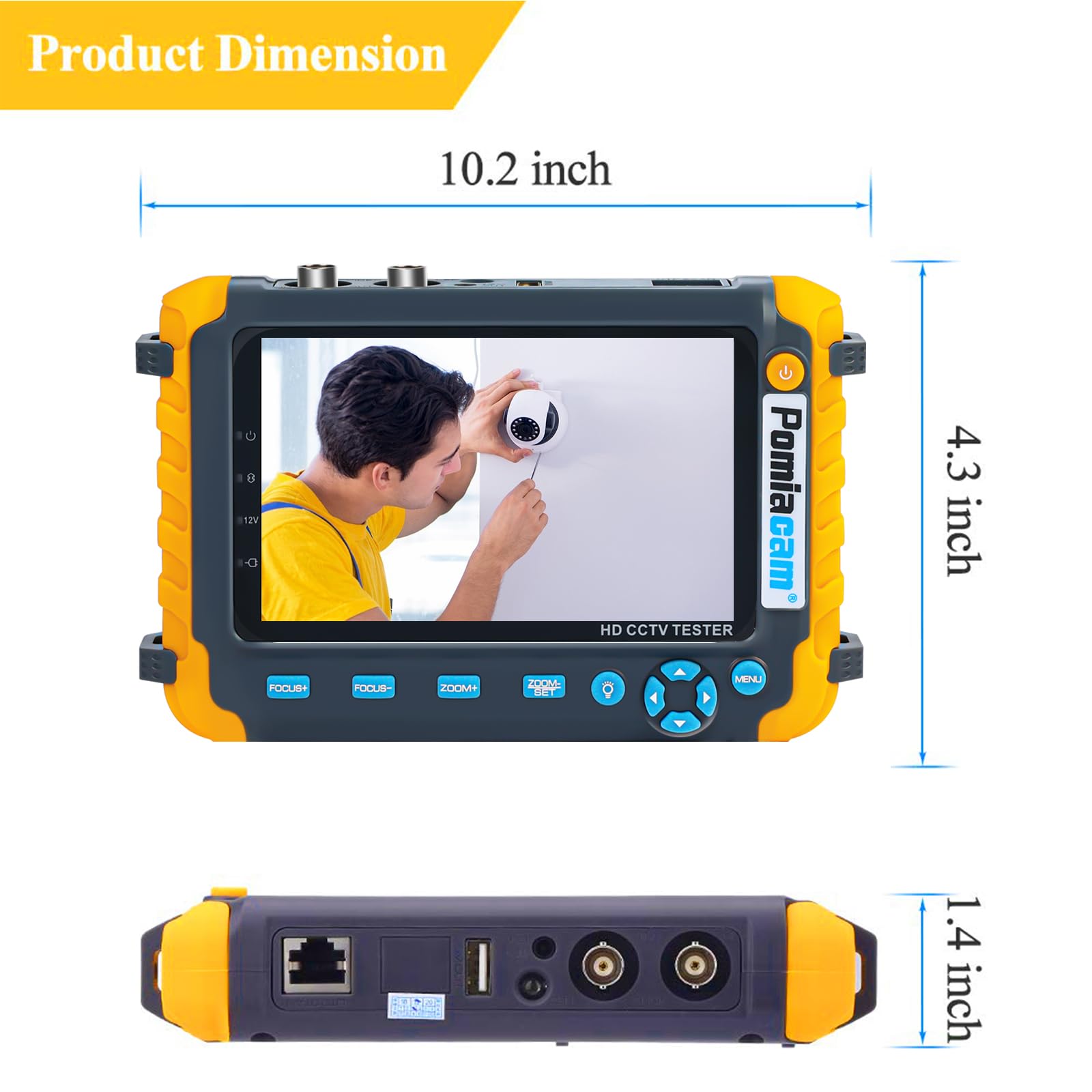 Ahd Cctv Monitor Camera Tester Iv8W 5 Inch 4 In 1 8Mp Ahd Tvi 8Mp Cvi Cvbs 1080P Coaxial Hd Video Testerr Support Rs485 Ptz Cont