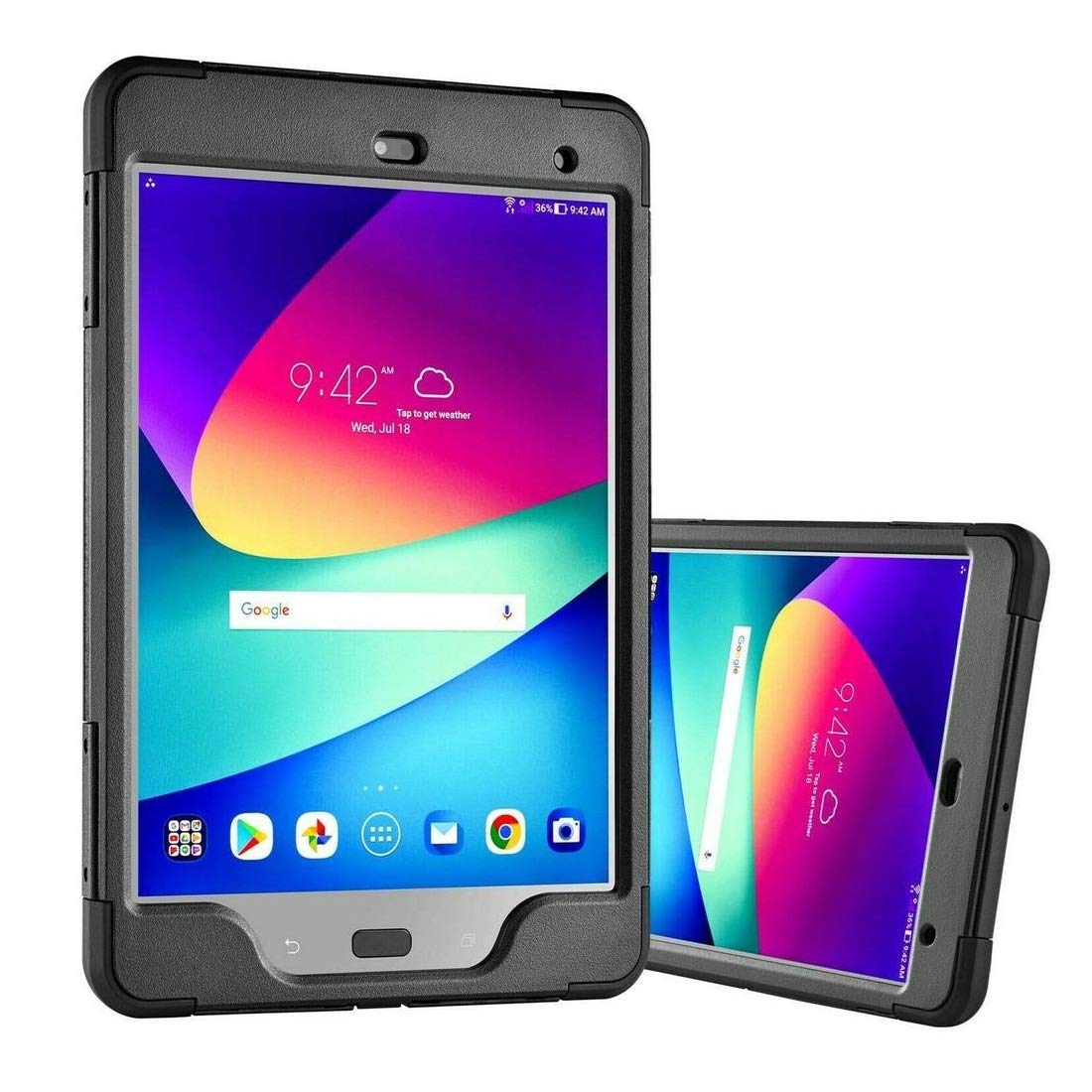 Verizon Rugged Case With Built In Screen Protector For Asus Zenpad Z8S, 7.9 Inch Tablet   Black