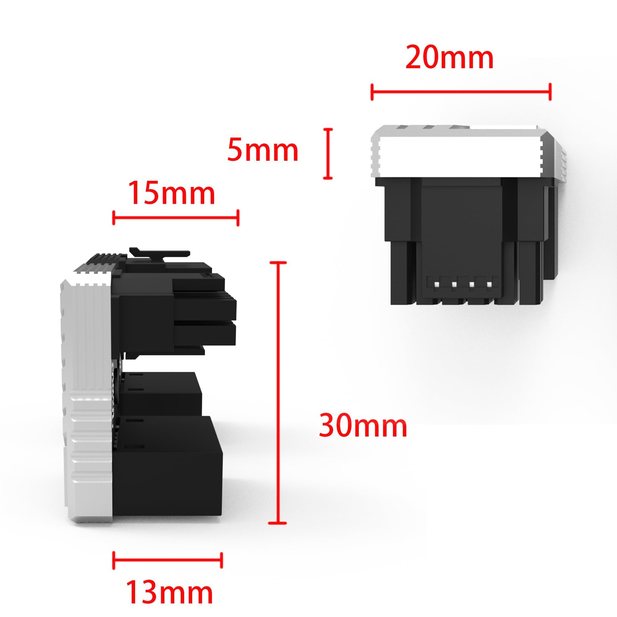 Formulamod 16 Pin Gpu Pci E 5.0 180 Degree Angled Connector, 12Vhpwr Male To Female U Turn Adapter For Desktop Graphics Card Con