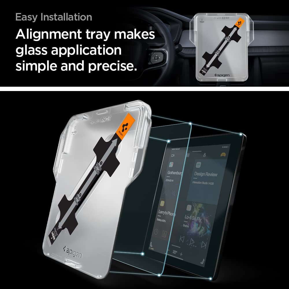 Spigen Tempered Glass Screen Protector [Glastr Ez Fit] Designed For Polestar 2 (2021/2022/2023/2024/2025) 11.2 Inch Dashboard Touchscreen   Matte/Anti Finger Print