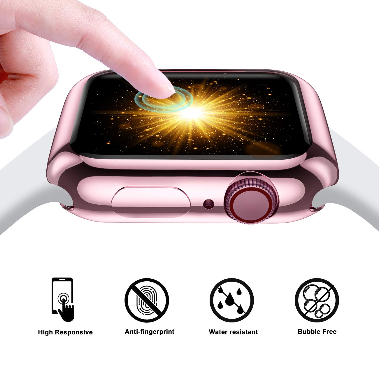 Geak For Apple Watch Case 40Mm Series 6 Series 5 With Screen Protector, 3 Pack Soft Tpu Ultra Thin Cover All Around Protective C