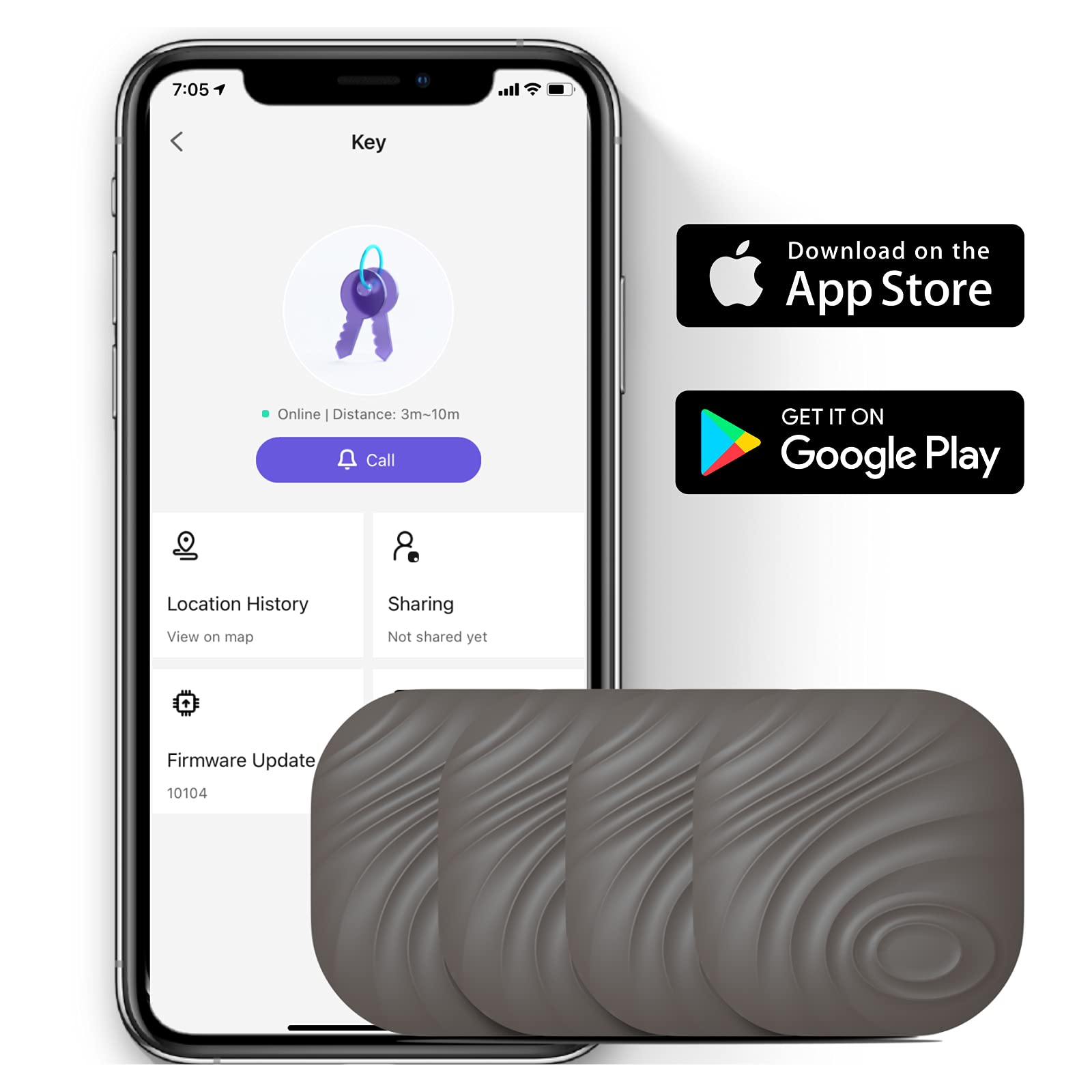 Nutale Key Finder   4Pcs Bluetooth Tracker Item Locator With Key Chain For Keys Pet Wallets Or Backpacks And Tablets