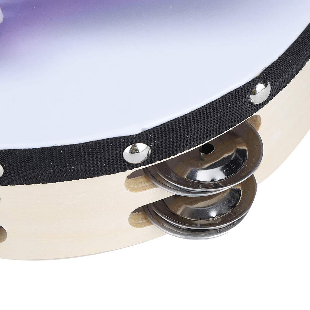 Tambourine, Handheld Percussion, Lightweight Exquisite for Festival Party Dance Concert(25CM, blue)