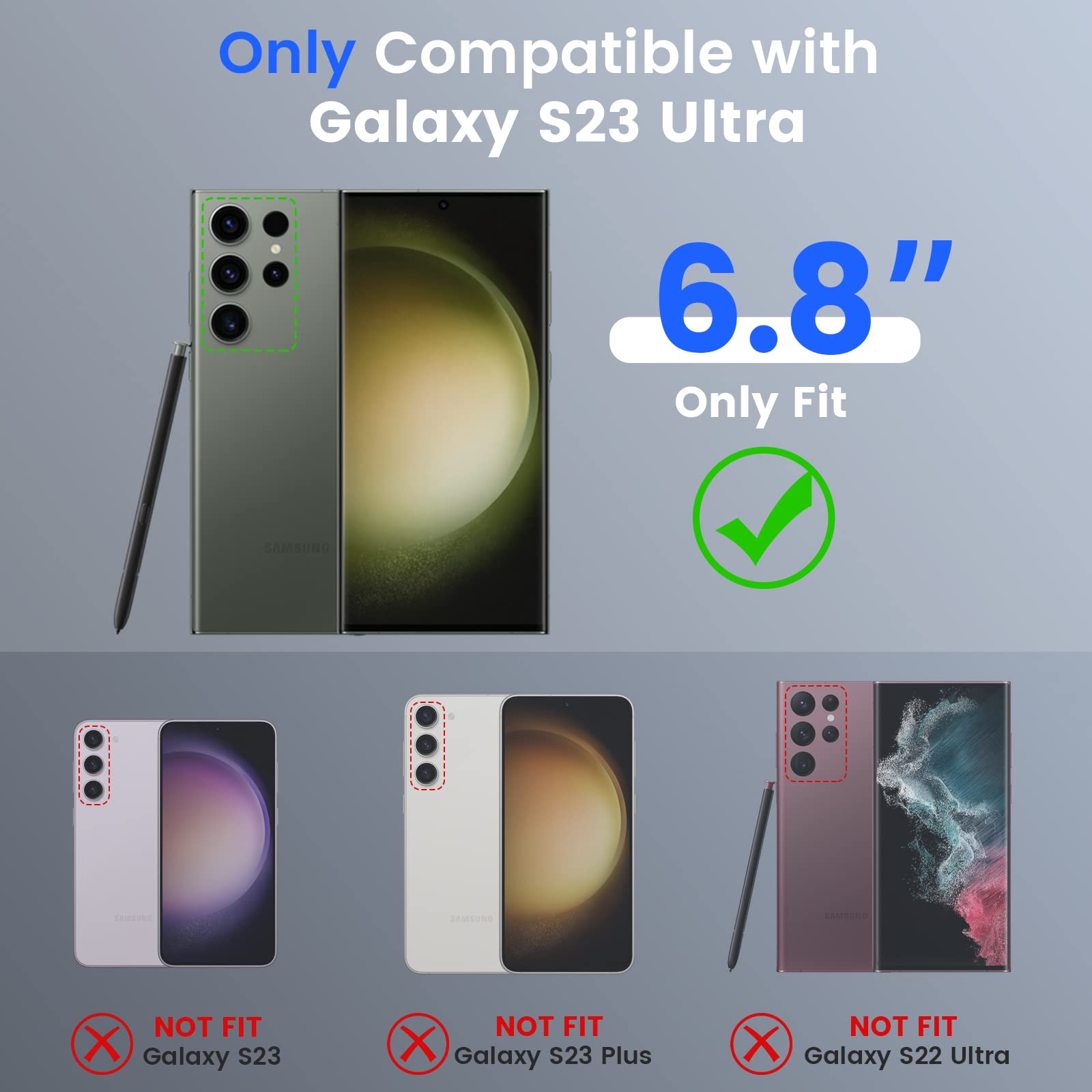 Vego For Samsung Galaxy S23 Ultra Case, Galaxy S23 Ultra Case With Stand & Slide Camera Cover, Soft Microfiber Lining Sponge Cus