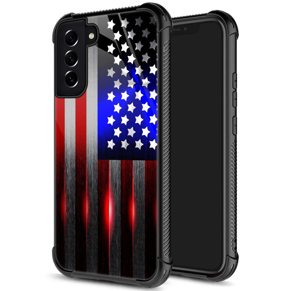 Samsung Galaxy S21 Ultra Case,Cut American Flag Galaxy S21 Ultra Case For Boys Men,Pattern Design Shockproof Anti Scratch Organi